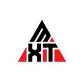 MXT triangle letter logo design with triangle shape. MXT triangle logo design monogram. MXT triangle vector logo template with red Royalty Free Stock Photo