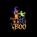 My 1st boo t-shirt design, Halloween Typographic t-shirt design.