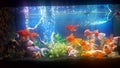 My aquarium with vail teil goldfishes Royalty Free Stock Photo