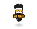 My beard, My rules, vector. Modern Funny T-shirt design, man with beard and sunglasses illustration isolated on white background Royalty Free Stock Photo