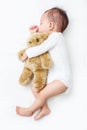 My Best Friend, Baby sleeping with her teddy bear Soft focus and blurry Royalty Free Stock Photo