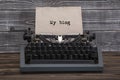 My blog, text typed on vintage typewriter. Royalty Free Stock Photo