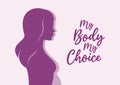 My Body My Choice lettering icon vector