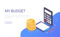 My budget - modern colorful isometric web banner