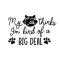 My cat thinks I`m kind of a big deal funny lettering quote