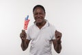 Happy Afro American man expressing his patriotic feelings Royalty Free Stock Photo