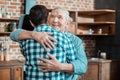 Joyful elderly man expressing his feelings Royalty Free Stock Photo