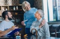 Loving old man looking at his wife Royalty Free Stock Photo