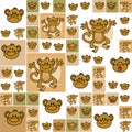 The Amazing of Cute Monkey Illustration, Cartoon Funny Character, Background