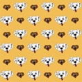 Dog Head and Pulls Out its Tongue Cute Illustration, Cartoon Funny Character, Pattern Wallpaper