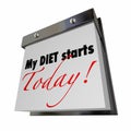 My Diet Starts Today Words Calendar