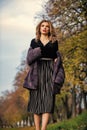 my fashion choice for this season. autumn outfit collection. female winter apparel. glamour woman wear faux fur coat