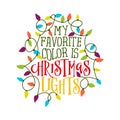 My favorite color is Christmas lights Royalty Free Stock Photo