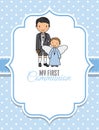 My first communion. Boy and angel. Royalty Free Stock Photo