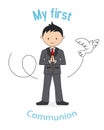 My first communion boy Royalty Free Stock Photo