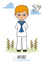 My first communion boy Royalty Free Stock Photo