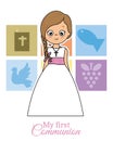 My first communion card Royalty Free Stock Photo