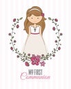 My first communion girl Royalty Free Stock Photo