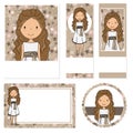 My first communion girl. Cards of different formats.