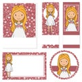 My first communion girl. Cards of different formats.