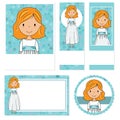 My first communion girl. Cards of different formats.