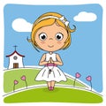 My first communion girl Royalty Free Stock Photo