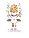 My first communion girl Royalty Free Stock Photo