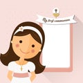 My first communion invitation with message