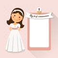 My first communion invitation with message Royalty Free Stock Photo