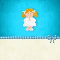 My First Communion reminder blonde girl praying Royalty Free Stock Photo