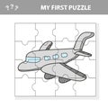 My first puzzle - plane. Worksheet. Children art game