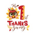 My first Thanksgiving typography poster with baby turkey