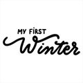 My first Winter holiday vector calligraphy lettering. Handwritten card, banner, web