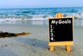 My goals list on a blackboard. Royalty Free Stock Photo