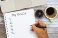 My goals list concepts of target and objective