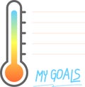 My goals printable with Thermometer sign, Vector Illustration