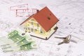 My house and money Royalty Free Stock Photo