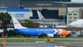 My Indo Airlines Boeing 737 freighter taxiing at Changi Airport