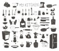 My Kitchen - silhouette doodle vector icon set.