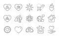 My love, Atom and Wedding rings icons set. Heart, Love mail and Be mine signs. Vector