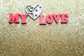 My love heart on gray blur background
