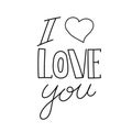 My love. i love you. Vector hand drawn calligraphy phrase. Template for greeting card. lettering. illustration on white background