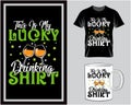 This is my lucky drinking shirt, St. Patrick\'s Day quote typography t shirt and mug design vector illustration