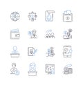 My manager line icons collection. Supportive, Communicative, Trusrthy, Motivating, Organized, Efficient, Insightful Royalty Free Stock Photo