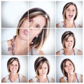 My many moods. Composite shot of a woman making various facial expressions.