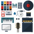 My Music Studio Instrument Flat Design