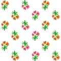 The Amazing of Beautiful Orange and Pink Flower Illustration, Pattern Wallpaper Royalty Free Stock Photo