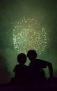 My oldest and youngest son enjoying the 4th of July celebration in muncie Indiana Royalty Free Stock Photo