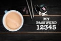 My Password 12345. Data, social media accounts, e-mail security concept Royalty Free Stock Photo