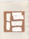 My pieces of paper torn from delusions scanned to make room for you to write. postit set used for sites Royalty Free Stock Photo